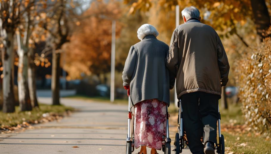 Dues persones grans passejant