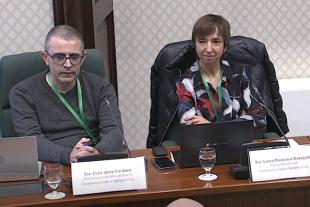 Lluis Jerez i Laura Peracaula en la compareixença del Parlament