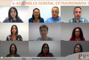 Una imatge del Consell Rector durant l'Assemblea General Extraordinària
