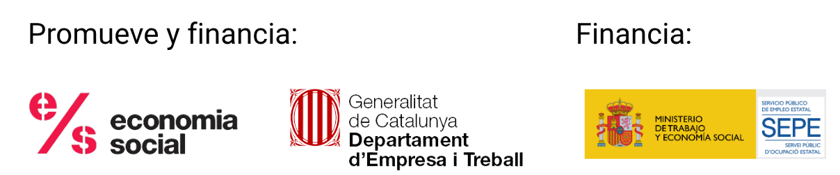 Logo economia social, departamento de empresa y trabajo y SEPE