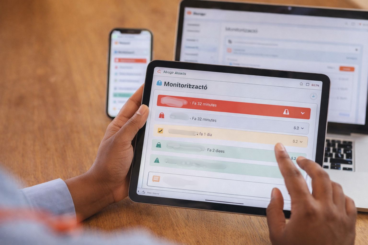 Tablet con monitorización