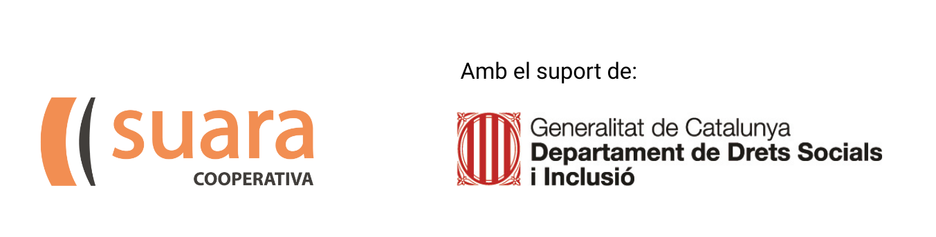 logo Suara i logo Departament de Drets Socials