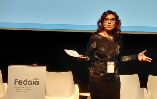 Laia Planagumà, ponent de Suara Cooperativa presentant dues iniciatives destacades durant el fòrum.