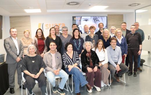 Una foto de grup del Consell Assessor amb les persones treballadores a Suara Cooperativa
