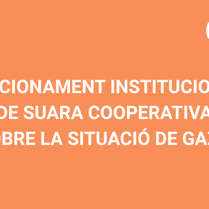 Posicionament institucional de Suara Cooperativa amb Gaza 