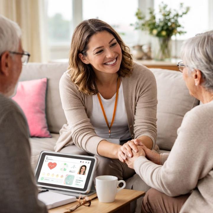 Professional atenent a una parella de gent gran