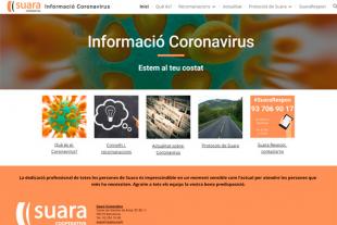 Suara special website screen with information about Coronavirus